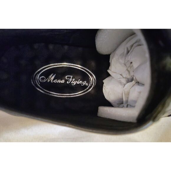 Mona Flying Handmade Shoes Leather Perforated Oxfords Brogue Derby Size 6.5 - Picture 4 of 9